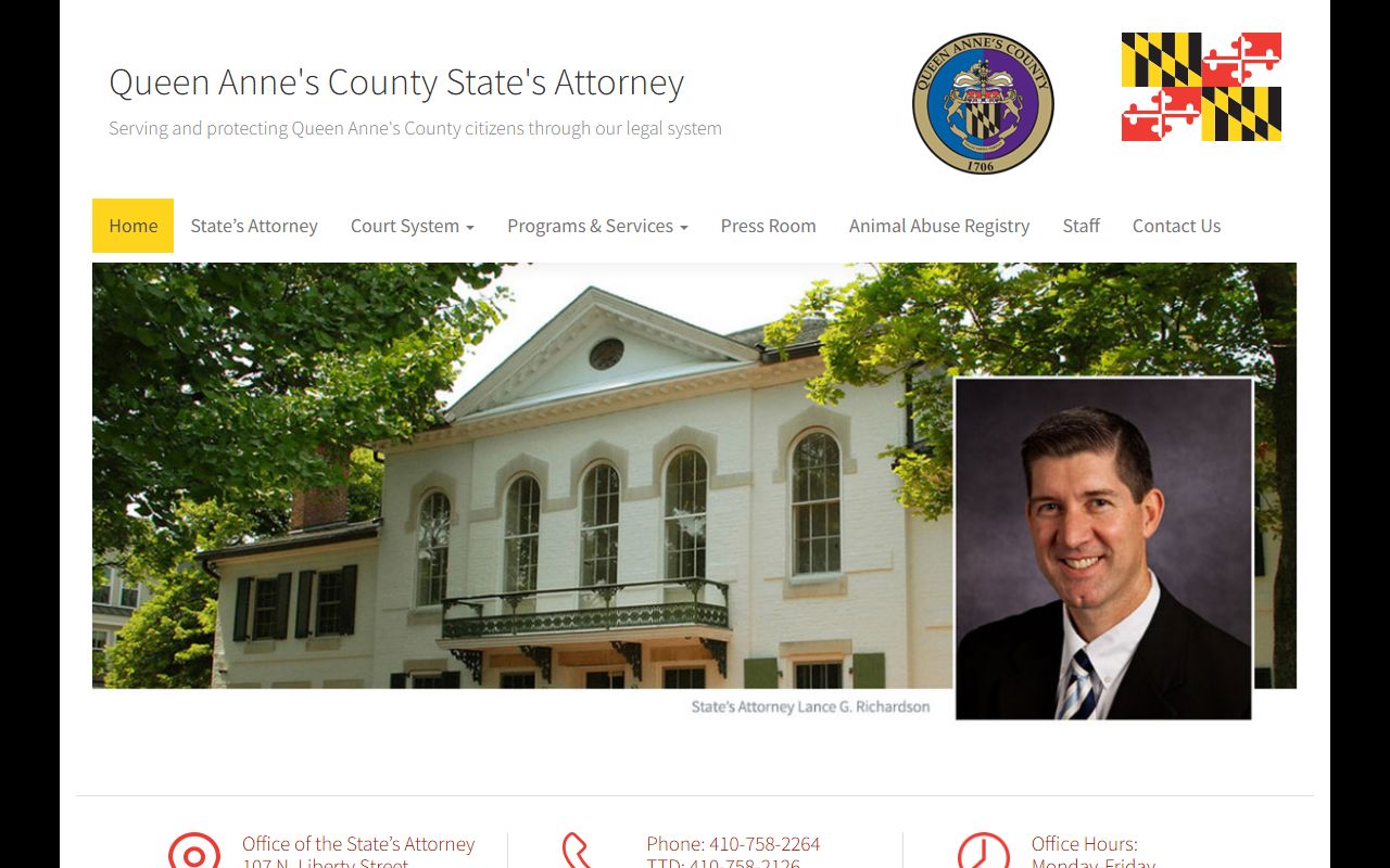 Queen Anne's County court charges State's Attorney homepage