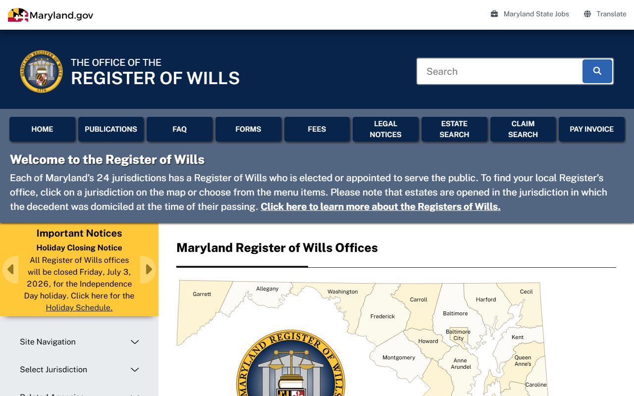 Queen Anne's County probate records Maryland Register of Wills source